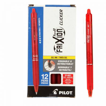 Frixion Clicker Gel Pen Fine Point 0.7mm - Red