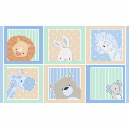 Little Peepers Flannel - 5" Animal Blocks | Henry Glass F9713-11