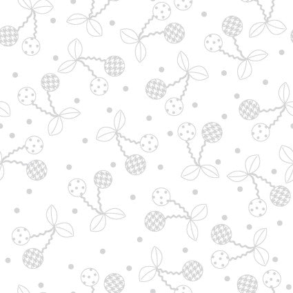 KimberBell Basics - Whites - Cheerful Cherries | Maywood Studio 8245-WW