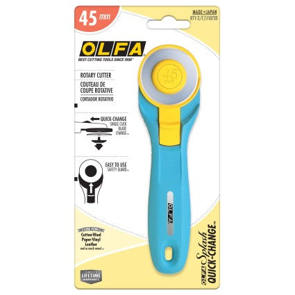 OLFA 45mm Splash Rotary Cutter - Aqua