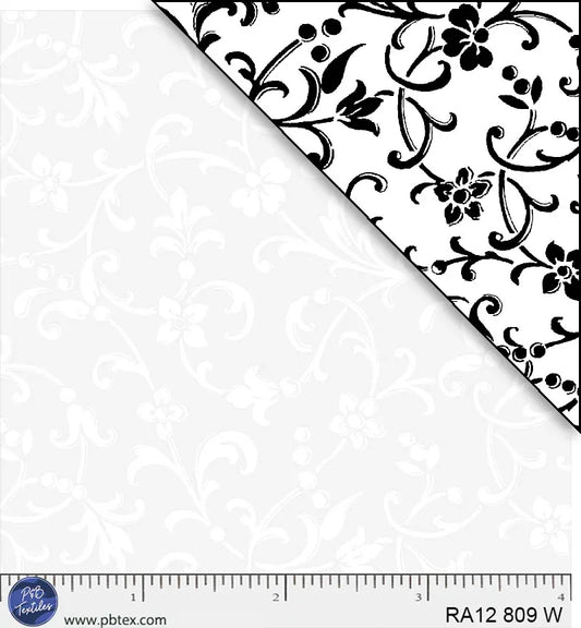 Ramblings 12 - Traditional Scroll - White on White