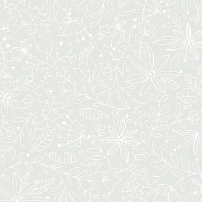 Ramblings 13 - Outline Floral - White on White