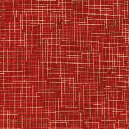 Quilter's Linen - Crimson with Gold Metallic | Robert Kaufman SRKM-14476-91