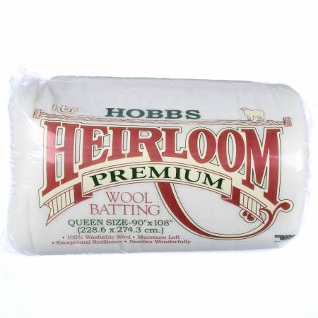 Heirloom Premium 100% Wool Batting - 90in x 108in