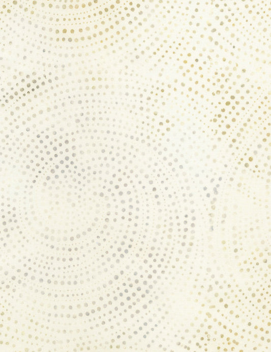 Tonga Batik - Dotty Spiral - Ivory - 106" Wide Batik | Timeless Treasures XTONGA-B2336-IVORY