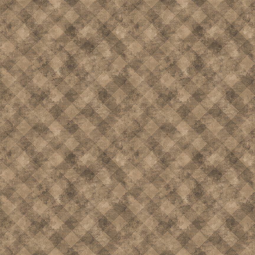 Quilt Minnesota 2024 Diagonal Plaid - Light Brown - 2024 QMN Shop Hop | Clothworks Y4185-14