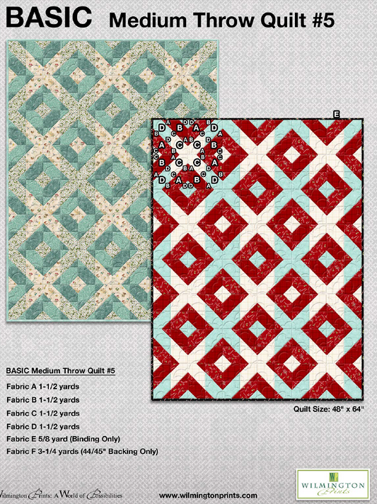 Basic Medium Throw Quilt #5 - FREE DOWNLOAD